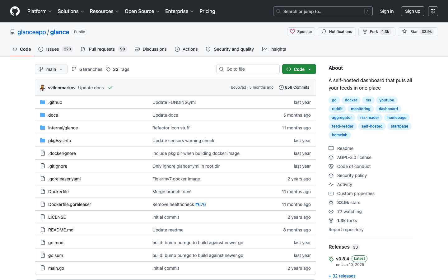 glance screenshot