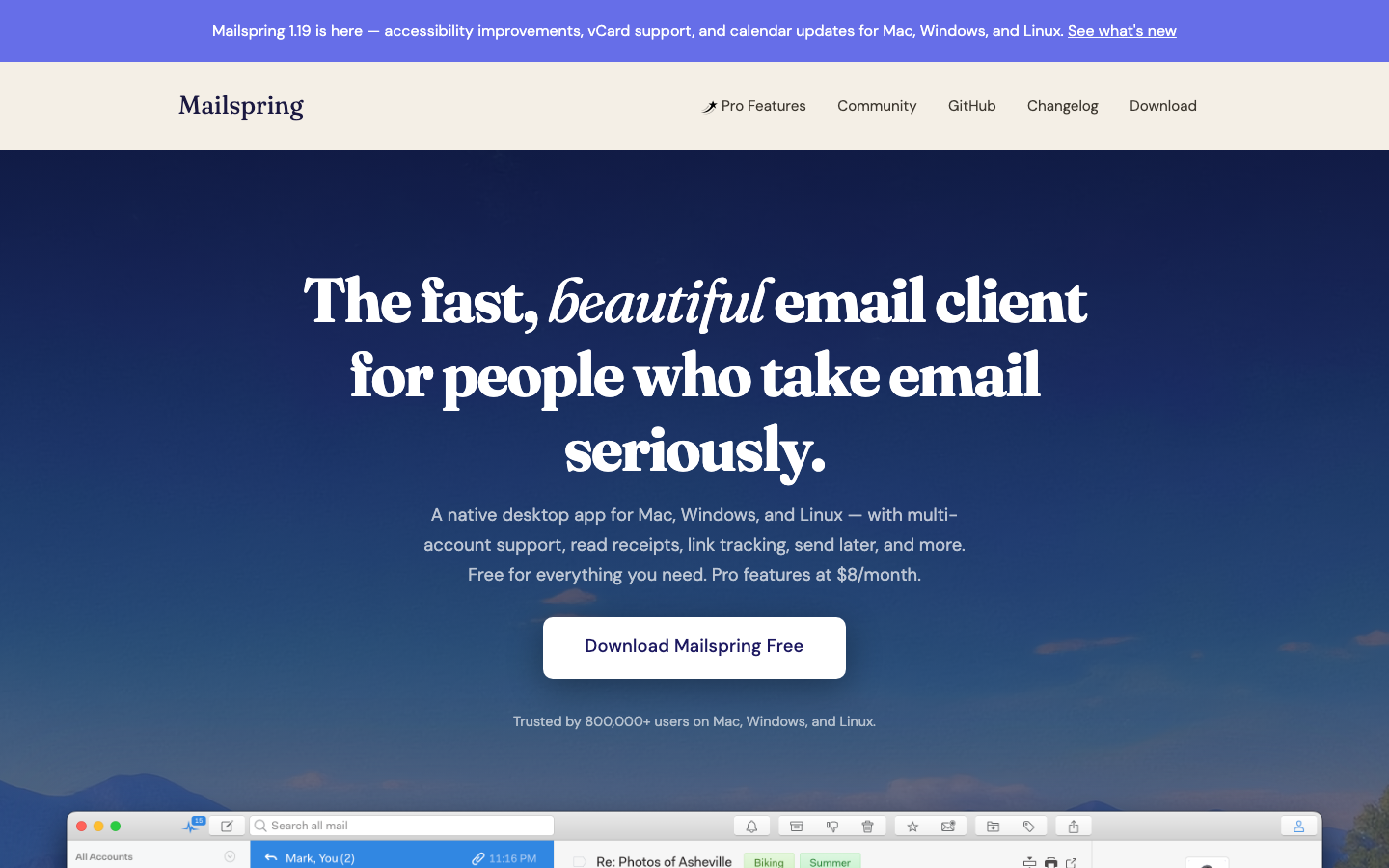 Mailspring screenshot