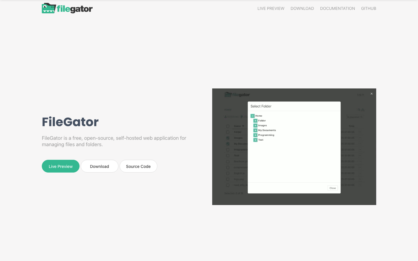 filegator screenshot