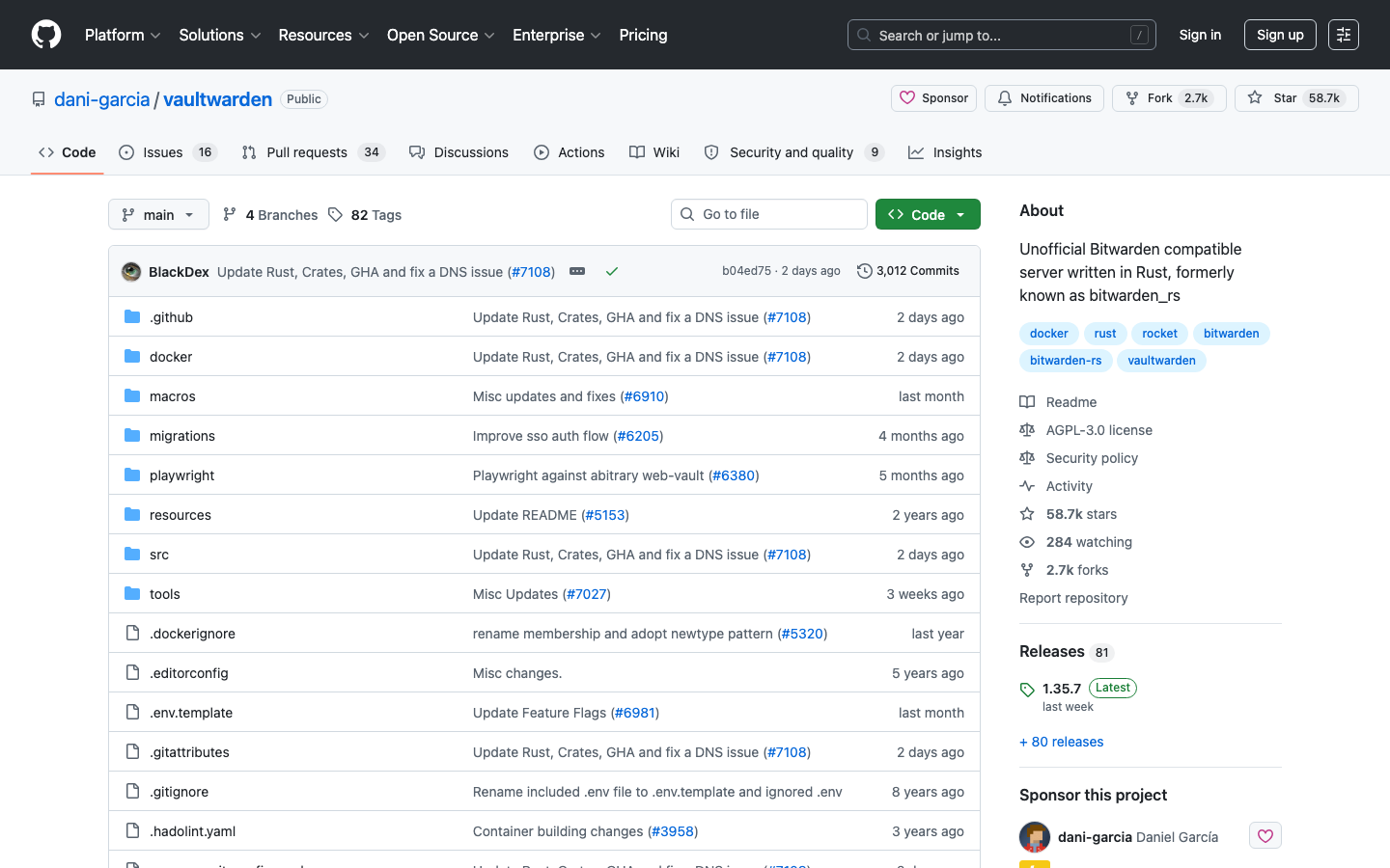 vaultwarden screenshot