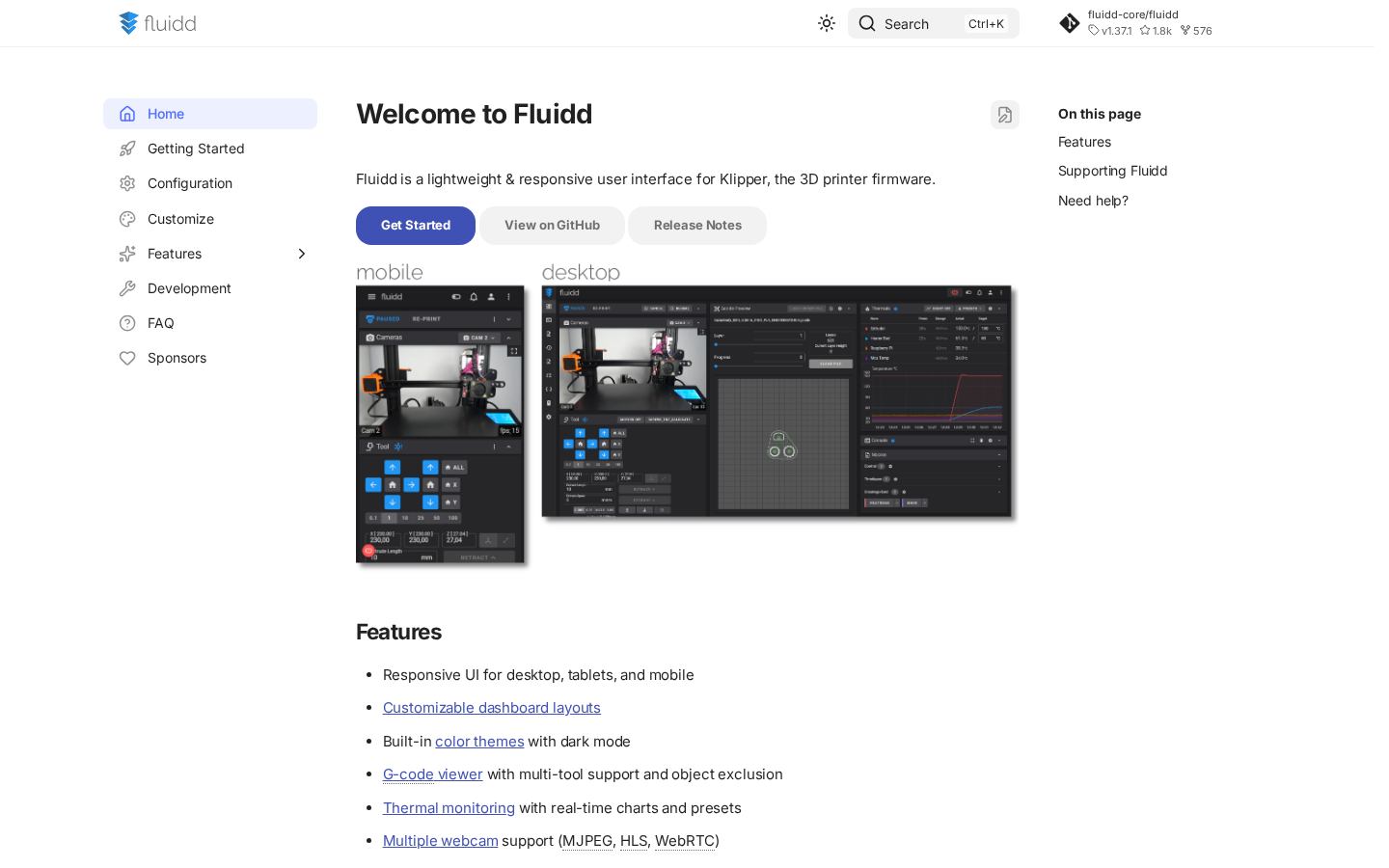 fluidd screenshot
