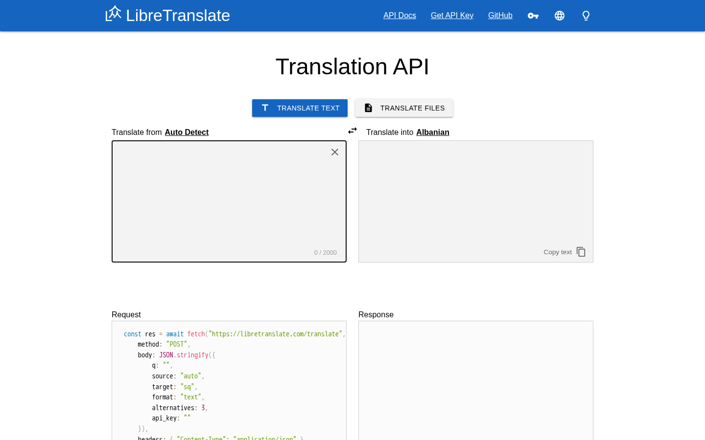 LibreTranslate screenshot