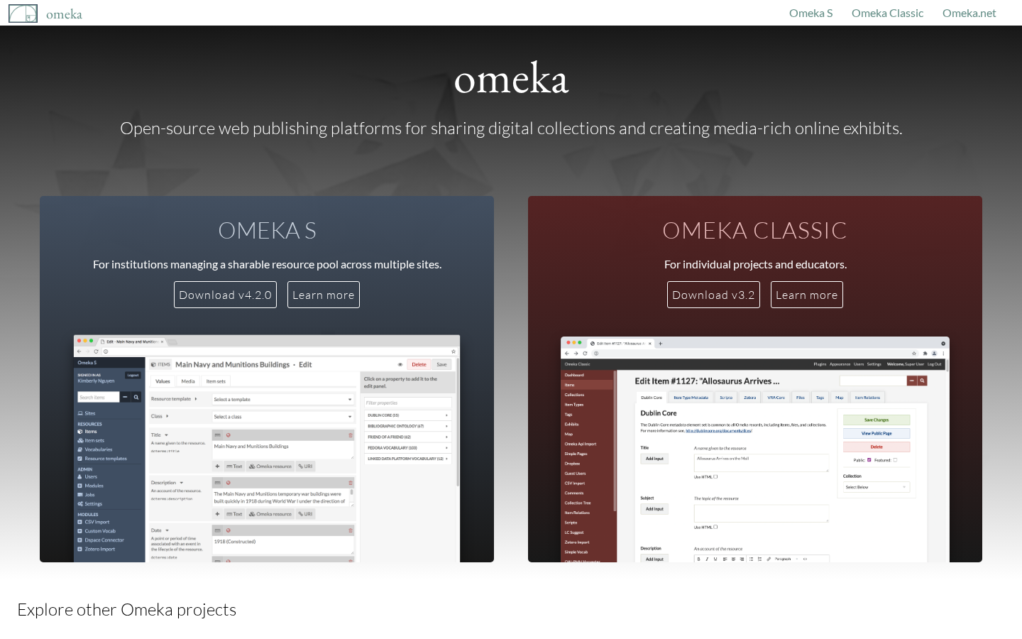 Omeka screenshot