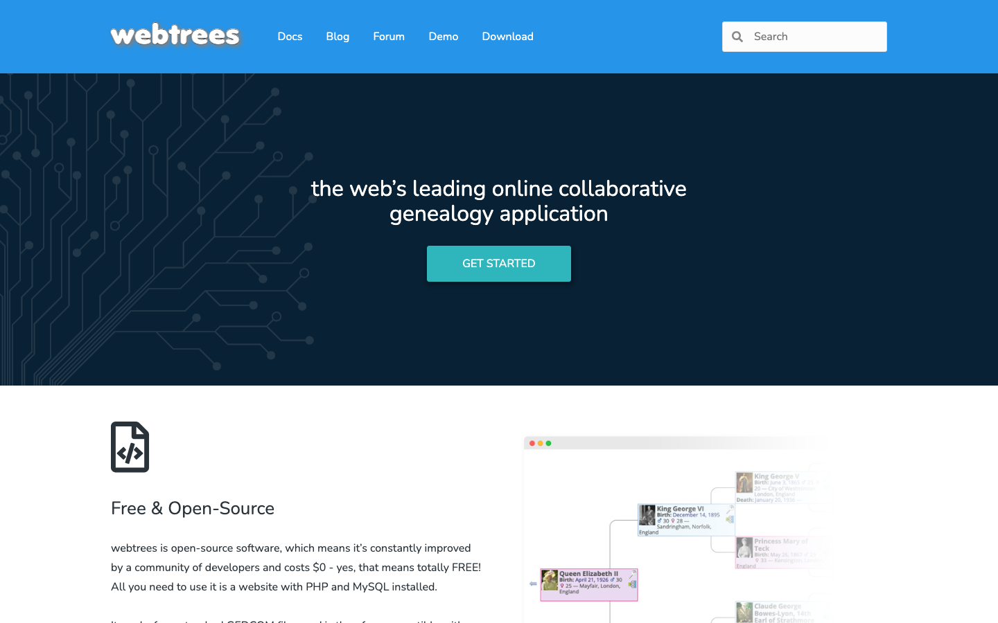 webtrees screenshot