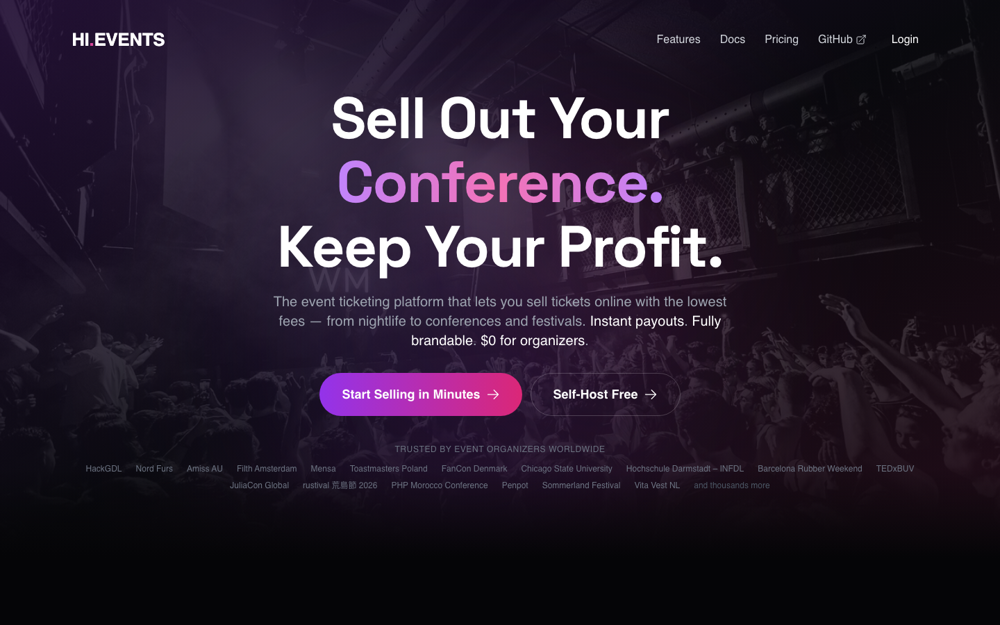 Hi.Events screenshot