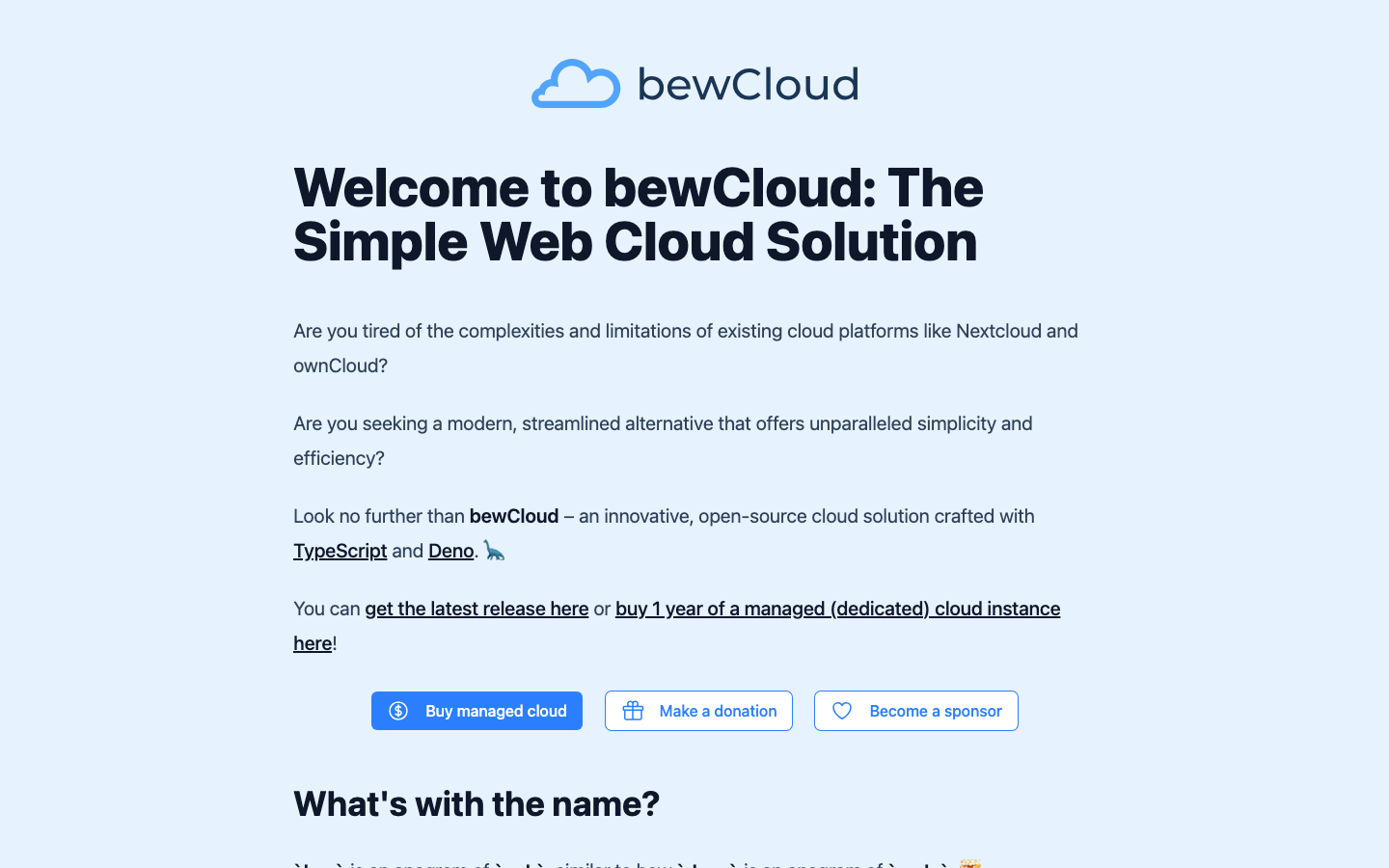 bewcloud screenshot
