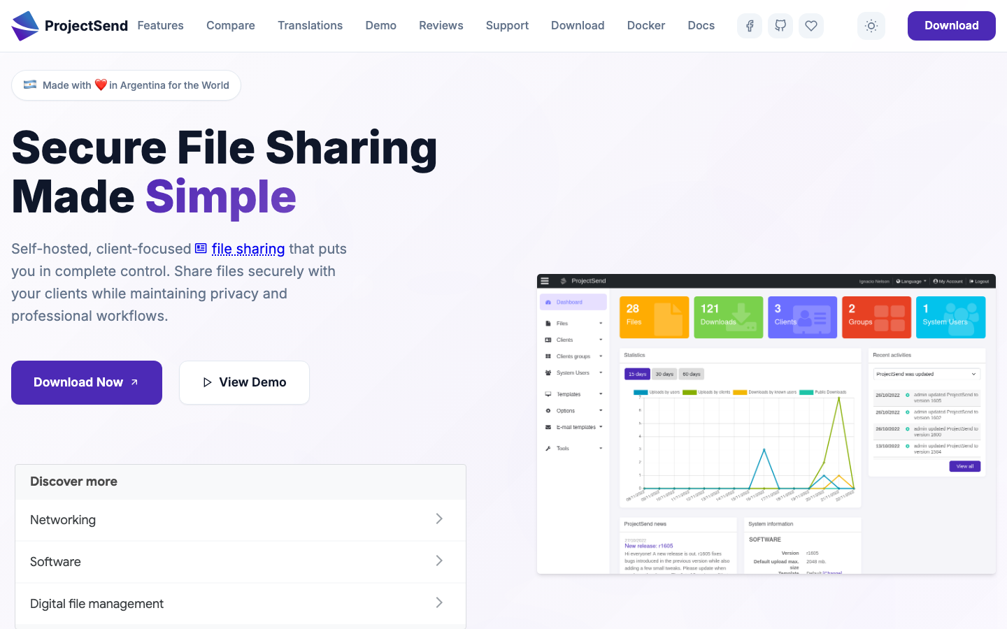projectsend screenshot