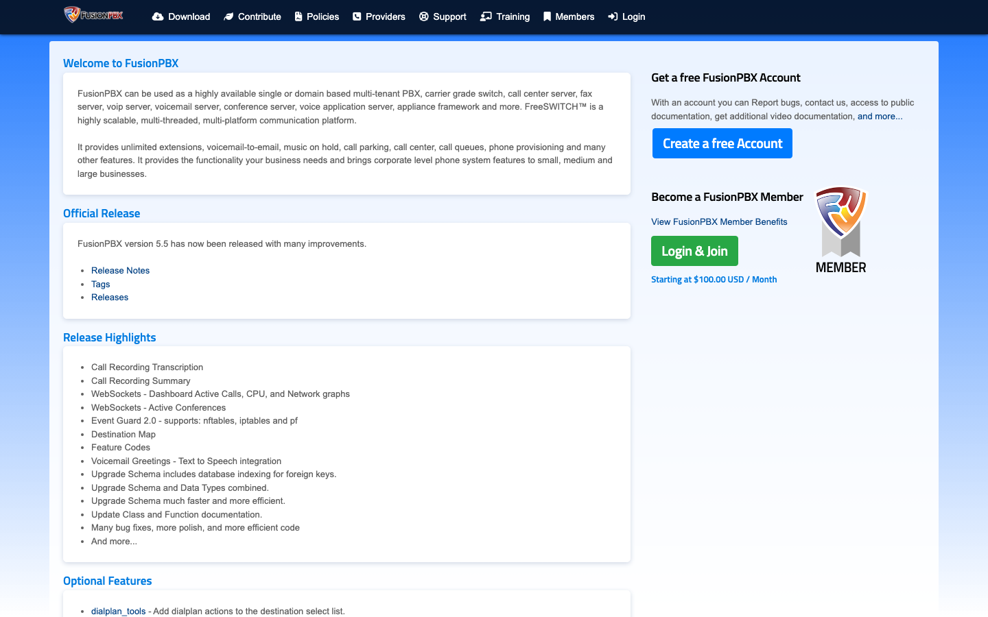 fusionpbx screenshot