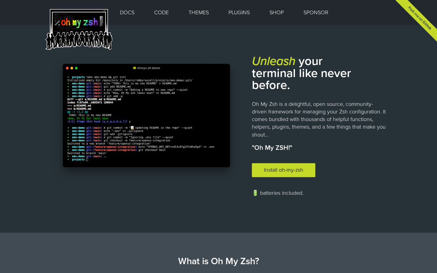 ohmyzsh screenshot