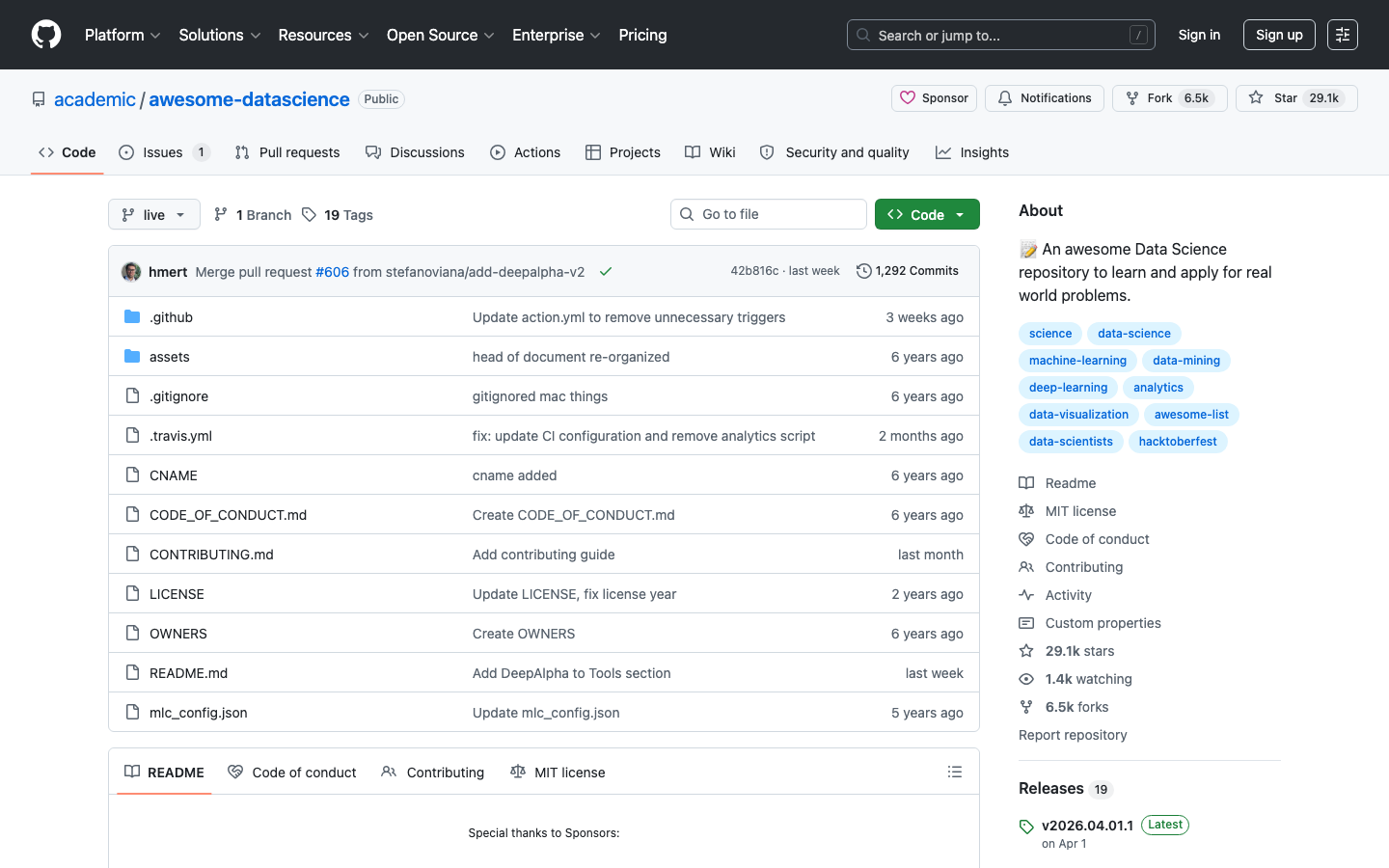 awesome-datascience screenshot