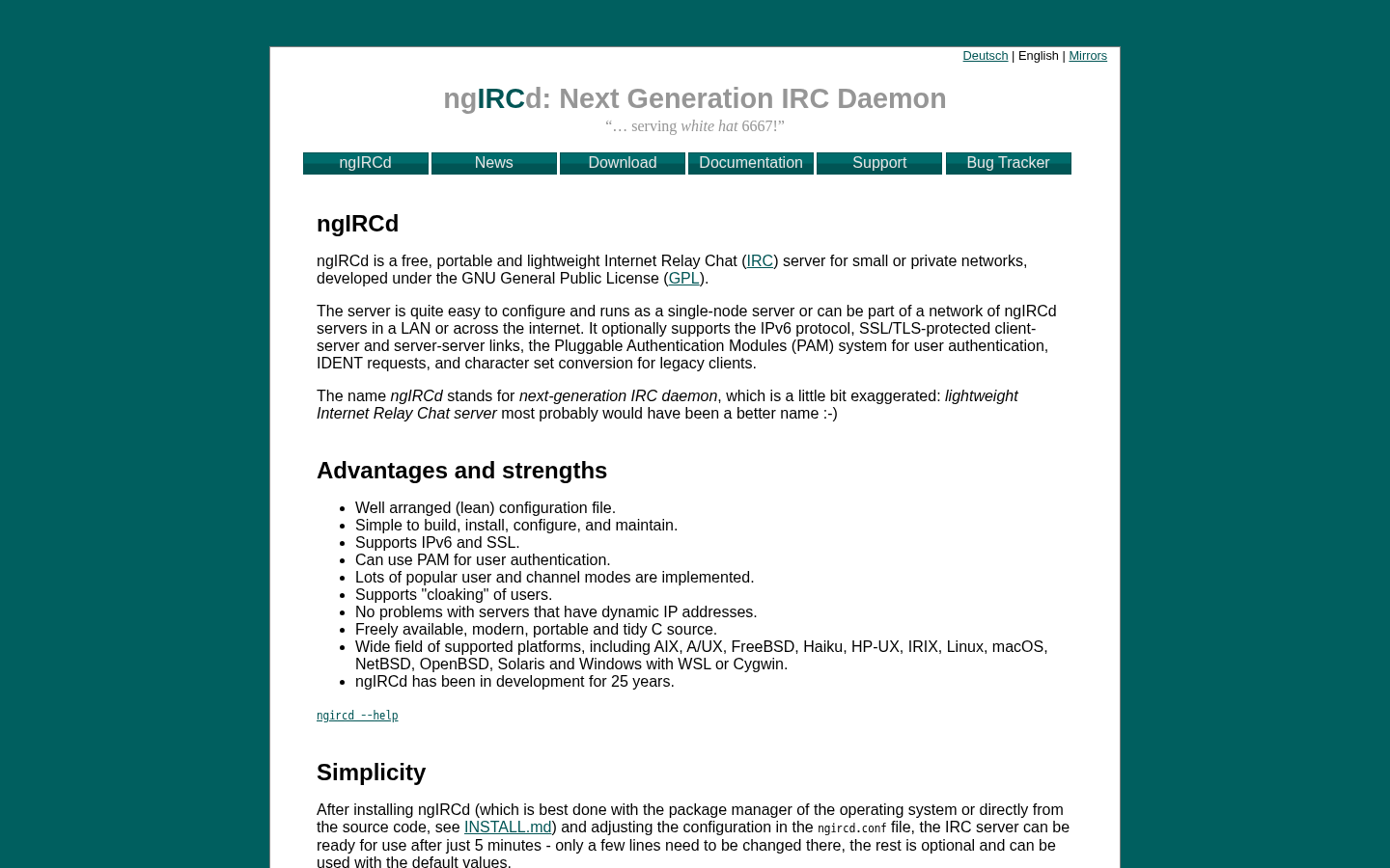 ngircd screenshot